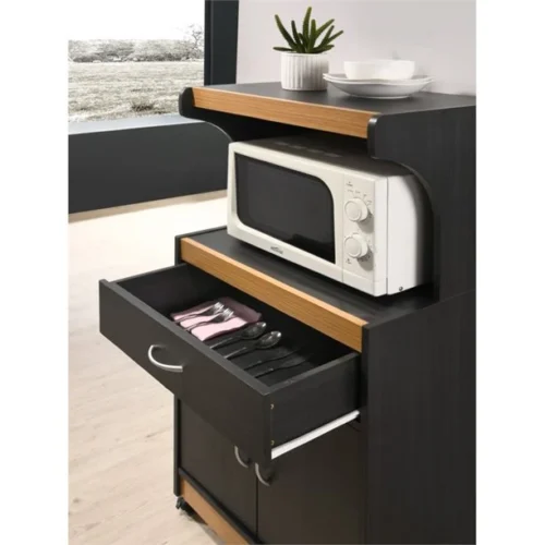 0007047 masse microwave kitchen cart with open storage
