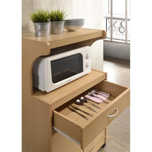 0007053 masse microwave kitchen cart with open storage