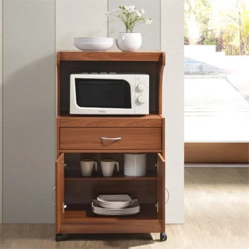 0007055 masse microwave kitchen cart with open storage