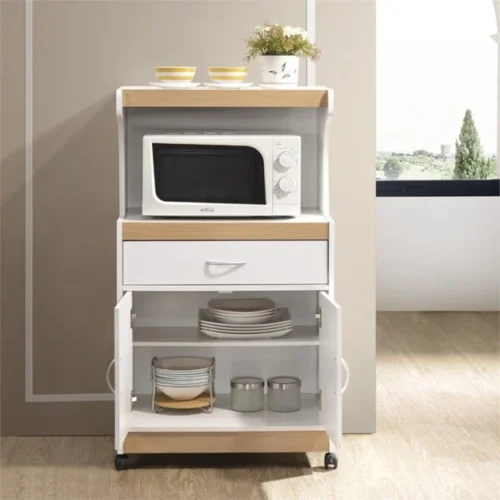 0007059 masse microwave kitchen cart with open storage