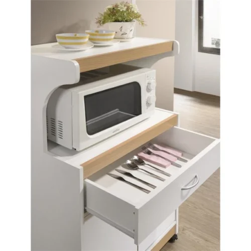 0007060 masse microwave kitchen cart with open storage
