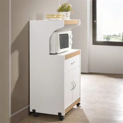 0007061 masse microwave kitchen cart with open storage