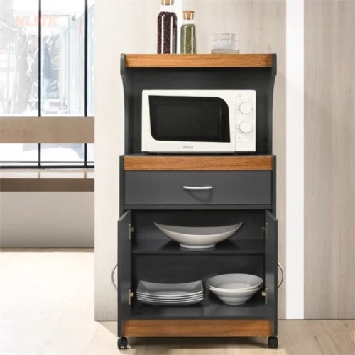 0007065 masse microwave kitchen cart with open storage