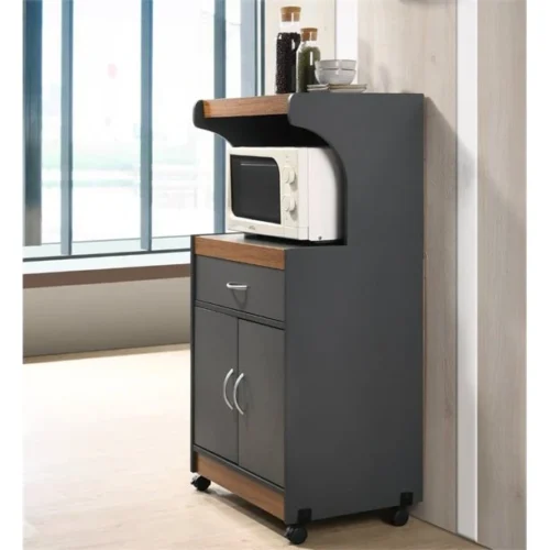 0007066 masse microwave kitchen cart with open storage
