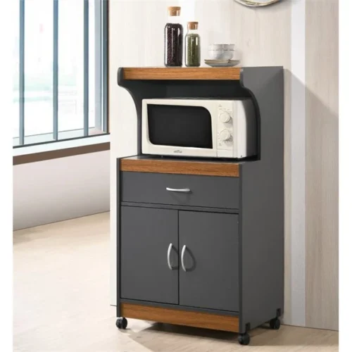 0007067 masse microwave kitchen cart with open storage
