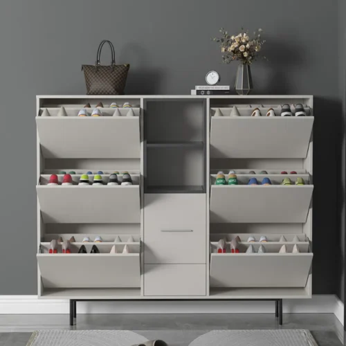 0007337 etik shoe storage cabinet with turnover doors