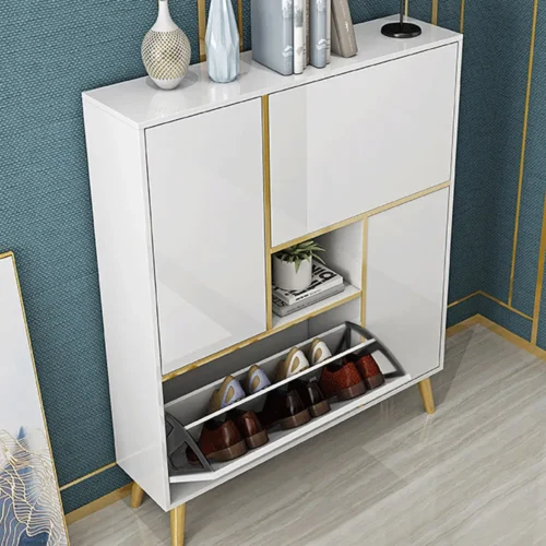 0007369 brada white modern shoe storage cabinet