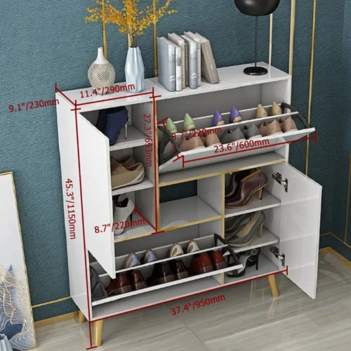 0007372 brada white modern shoe storage cabinet