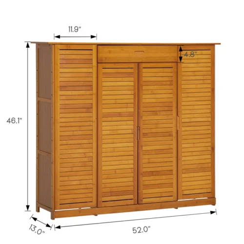 0007632 orla bamboo shoe rack with mesh doors