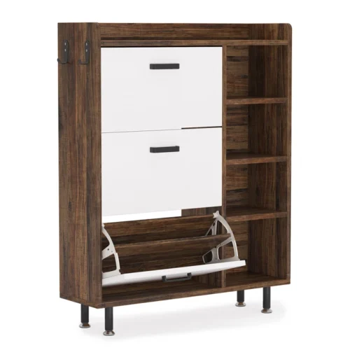 0007740 calzar brown shoe storage cabinet