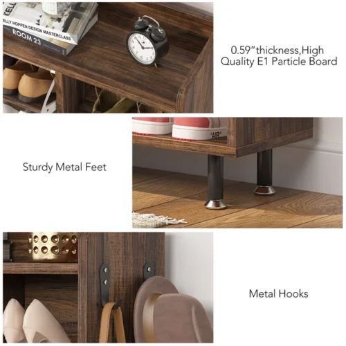 0007741 calzar brown shoe storage cabinet