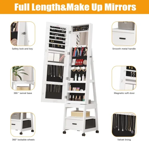 Alkamar jewelry cabinet with mirror - Image 7