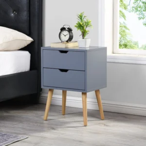 Modern nightstand with gray drawers