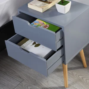 Modern nightstand with gray drawers - Image 3
