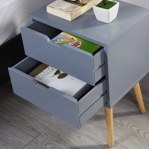 Modern nightstand with gray drawers - Image 3