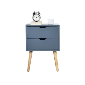 Modern nightstand with gray drawers - Image 4