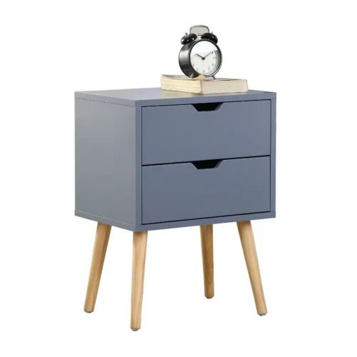 Modern nightstand with gray drawers - Image 5