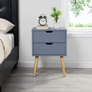Modern nightstand with gray drawers - Image 6