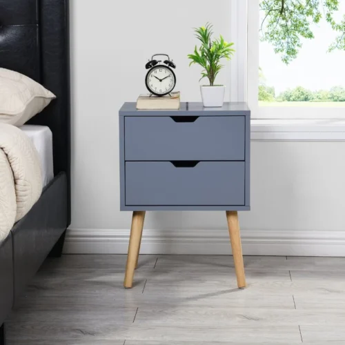 Modern nightstand with gray drawers - Image 6