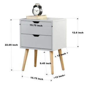 Modern nightstand with gray drawers - Image 7