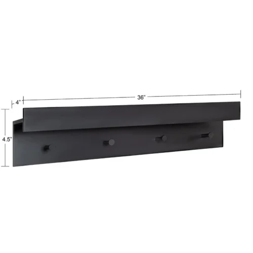 0001821 semiala wall mounted shelf with hooks