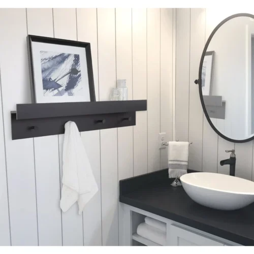 0001825 semiala wall mounted shelf with hooks