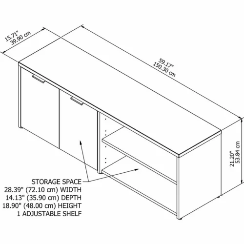 Loarzo White and Wood Undershelf Storage Unit - Image 11