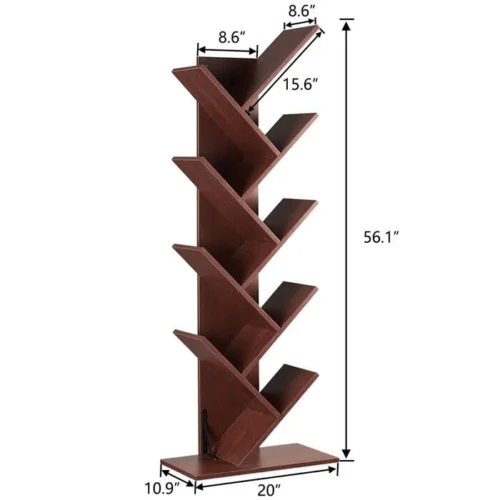 0005265 pibble 9 tier standard bookcase brown