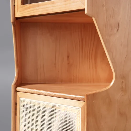 Two-door bar cabinet with compartment and shelf - Image 3