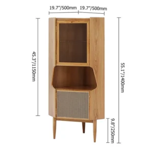 Two-door bar cabinet with compartment and shelf - Image 6