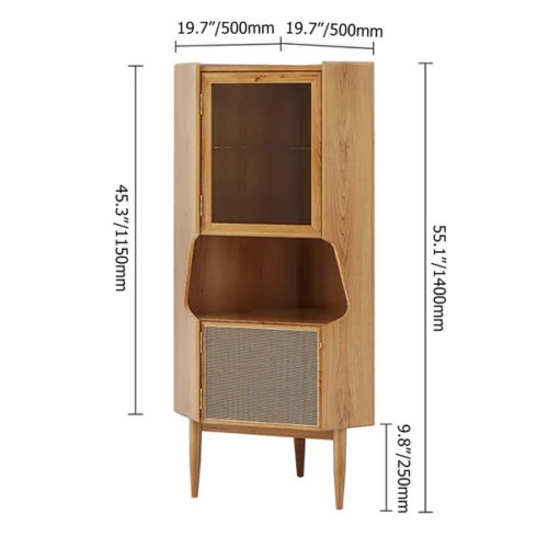 Two-door bar cabinet with compartment and shelf - Image 6