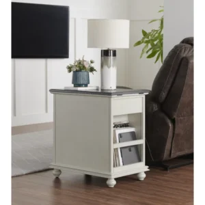 Ahamara Side Table with Storage Natural Wood - Image 3
