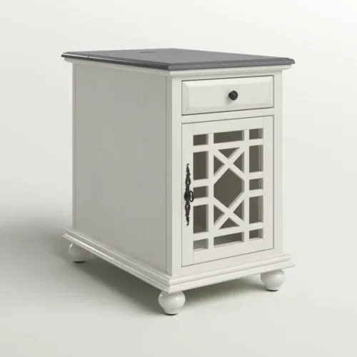 Ahamara Side Table with Storage Natural Wood - Image 4