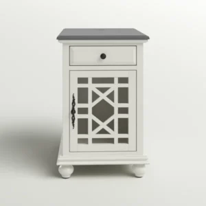 Ahamara Side Table with Storage Natural Wood - Image 5