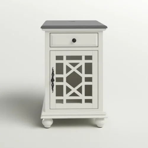 Ahamara Side Table with Storage Natural Wood - Image 5