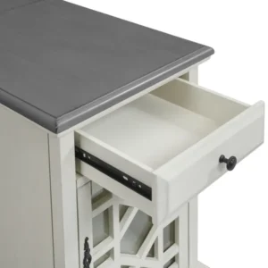 Ahamara Side Table with Storage Natural Wood - Image 7