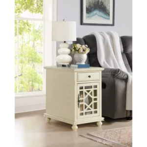 Ahamara Side Table with Storage Natural Wood - Image 8