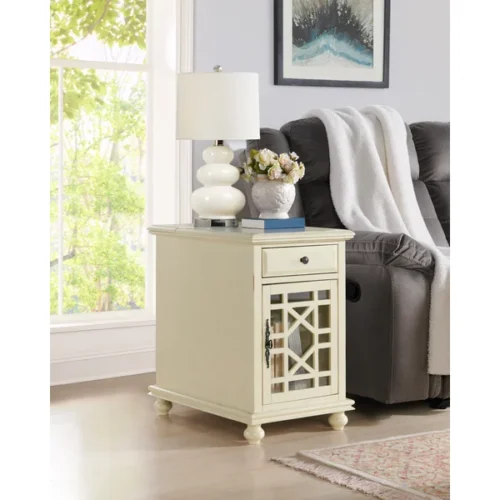 Ahamara Side Table with Storage Natural Wood - Image 8