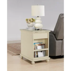 Ahamara Side Table with Storage Natural Wood - Image 9