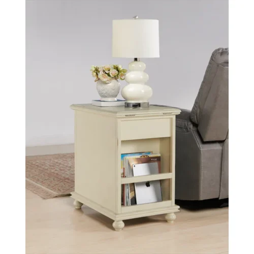 Ahamara Side Table with Storage Natural Wood - Image 9