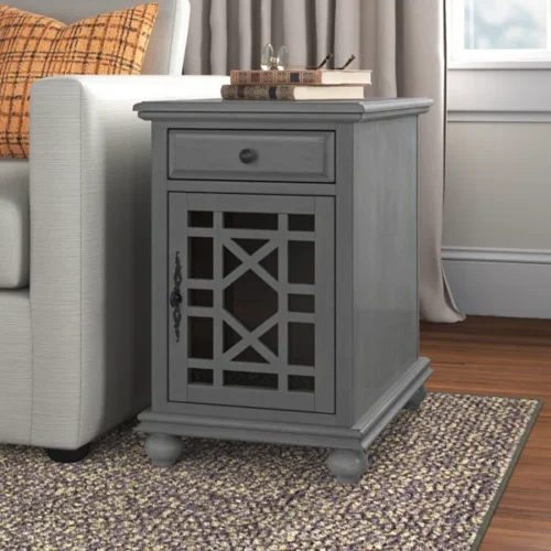 Ahamara Side Table with Storage Natural Wood - Image 10