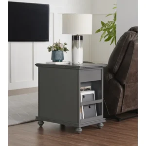 Ahamara Side Table with Storage Natural Wood - Image 11