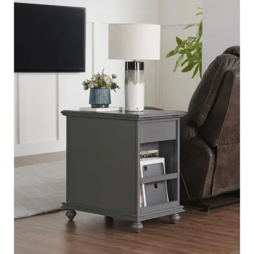 Ahamara Side Table with Storage Natural Wood - Image 11