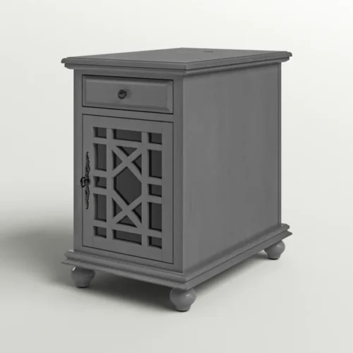 Ahamara Side Table with Storage Natural Wood - Image 12