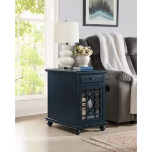 Ahamara Side Table with Storage Natural Wood - Image 13
