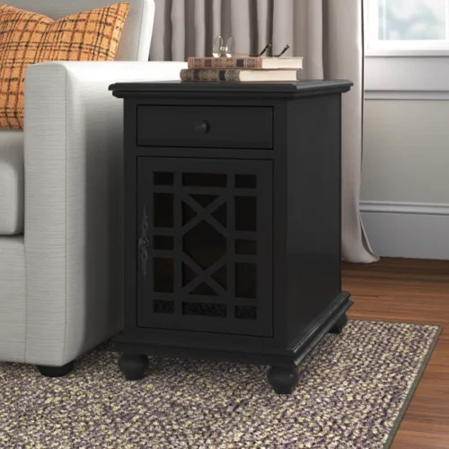 Ahamara Side Table with Storage Natural Wood - Image 15