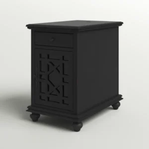 Ahamara Side Table with Storage Natural Wood - Image 16