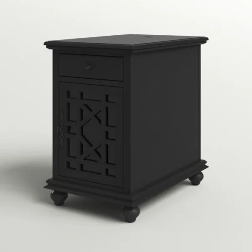 Ahamara Side Table with Storage Natural Wood - Image 16