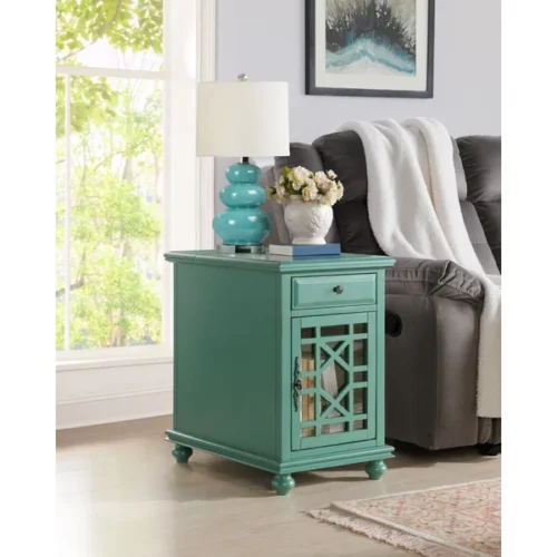 Ahamara Side Table with Storage Natural Wood - Image 17