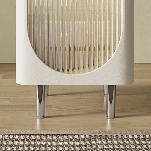 0010784 modern white side table with storage arched end table